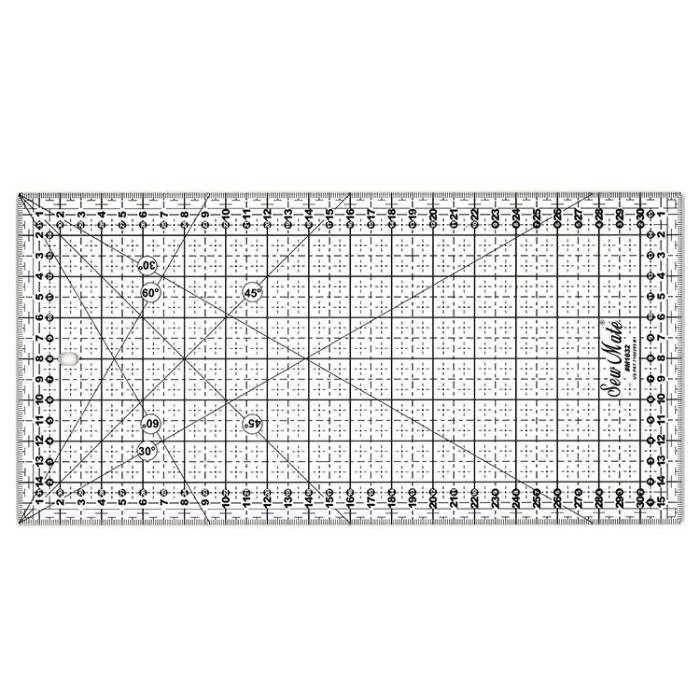 Texi Righello Per Quilting Scala Metrica X Mm Nero