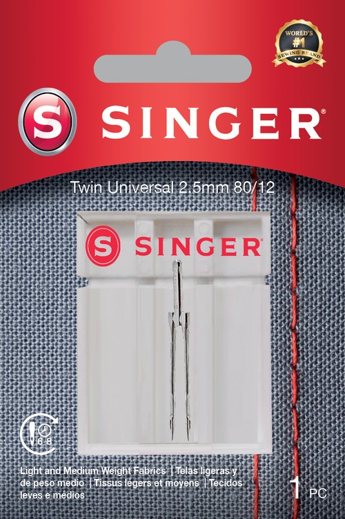 Universal twin ac Singer - Blister de 1 buc 2.5 mm 80/12 - 2500