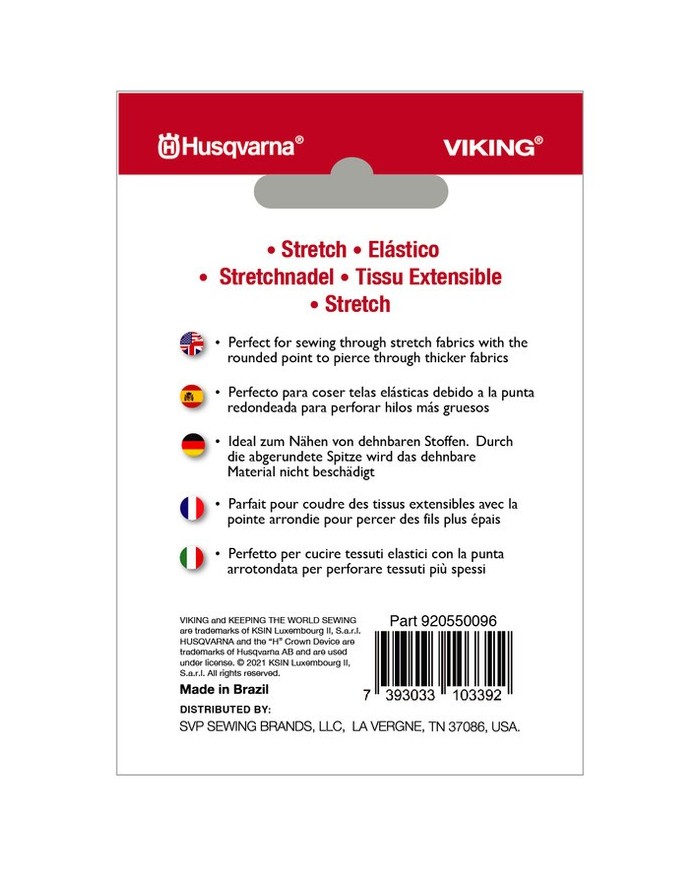 Aghi per tessuti elasticizzati Husqvarna Viking - Blister da 5 pz 9