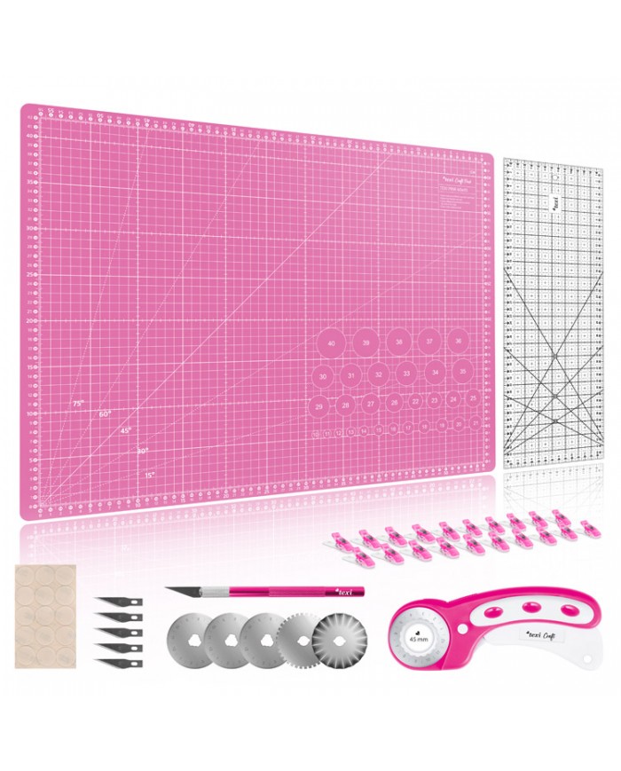 TEXI CRAFT ROSA 60X45 Kit per tagliare e rifinire, dimensioni 60 x